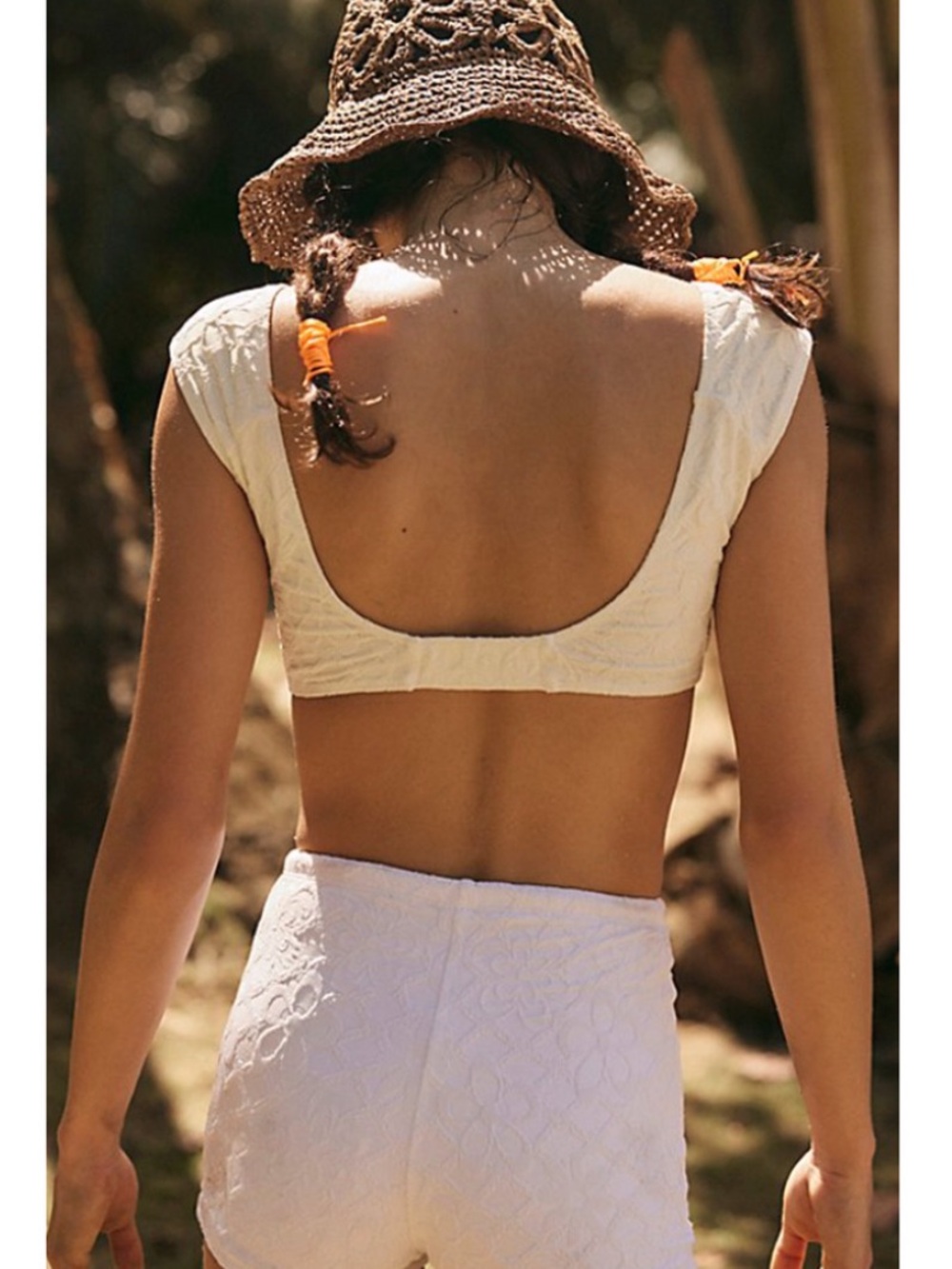 Free People Free-est Darcy Surf Bikini Top & Ginny Cinch Shortie Textured Swim